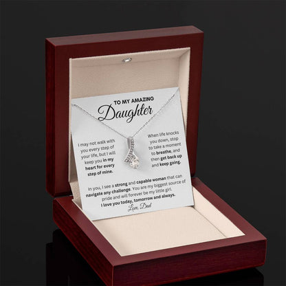 To My Amazing Daughter From Dad | Alluring Beauty Necklace Gift | A Perfect Present to Say "I Love You Always"