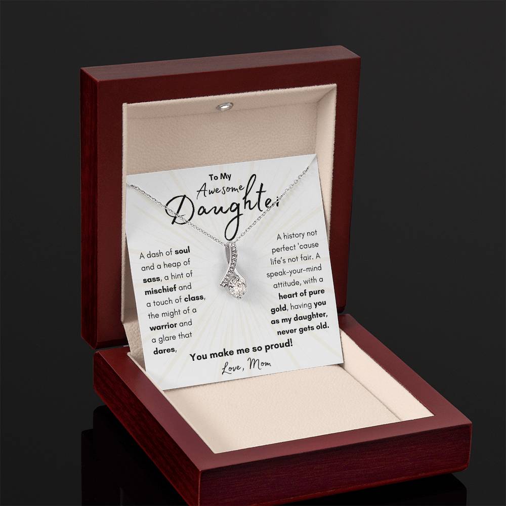 To My Awesome Daughter From Mom | Alluring Beauty Necklace Gift| The Perfect Present to Say "You Make Me So Proud!"