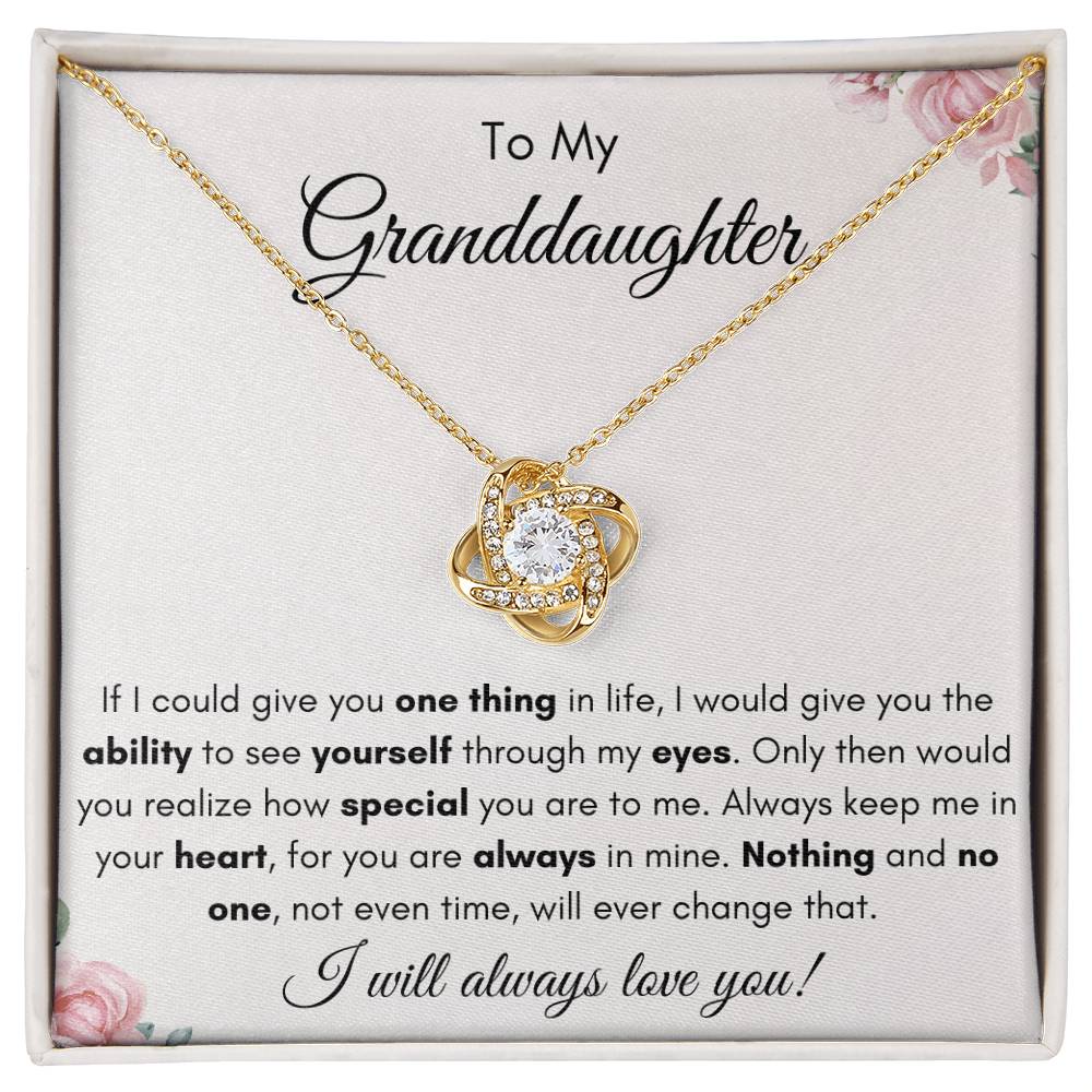 To My Granddaughter | Love Knot Necklace Gift |The Perfect Present to say "Keep Me In Your Heart"