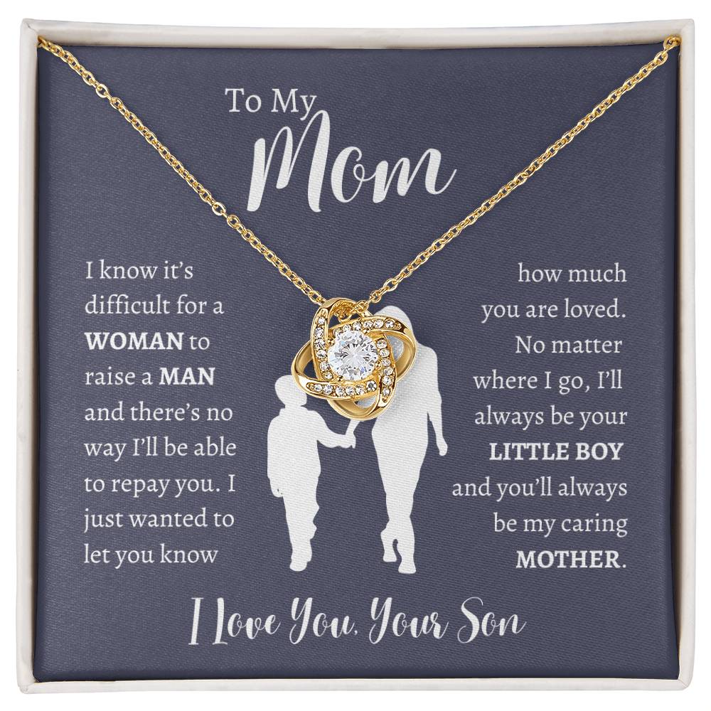 To My Mom From Son | Love Knot Necklace Gift | The Perfect Present to Say "Thank You Mom I Love You"