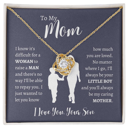 To My Mom From Son | Love Knot Necklace Gift | The Perfect Present to Say "Thank You Mom I Love You"