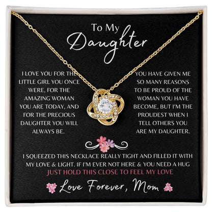 To My Daughter from Mom | Love Knot Necklace Gift | The Perfect Present to Say "You Are Precious To Me"
