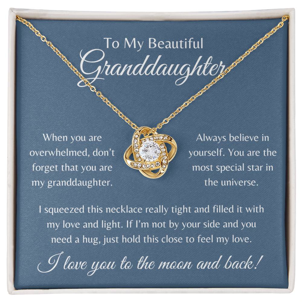 To My Beautiful Granddaughter | Love Knot Necklace Gift | The Perfect Present to Say "Always Believe in Yourself"