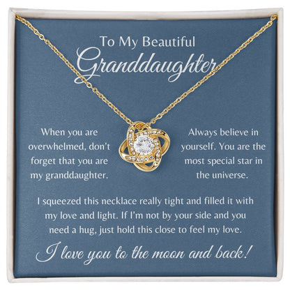 To My Beautiful Granddaughter | Love Knot Necklace Gift | The Perfect Present to Say "Always Believe in Yourself"