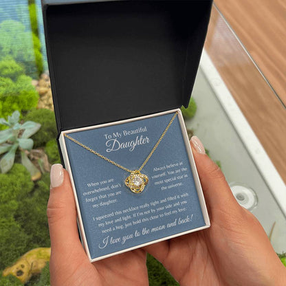 To My Beautiful Daughter | Love Knot Necklace Gift | The Perfect Present to Say "Always Believe in Yourself"