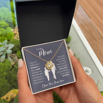 To My Mom From Son | Love Knot Necklace Gift | The Perfect Present to Say "Thank You Mom I Love You"