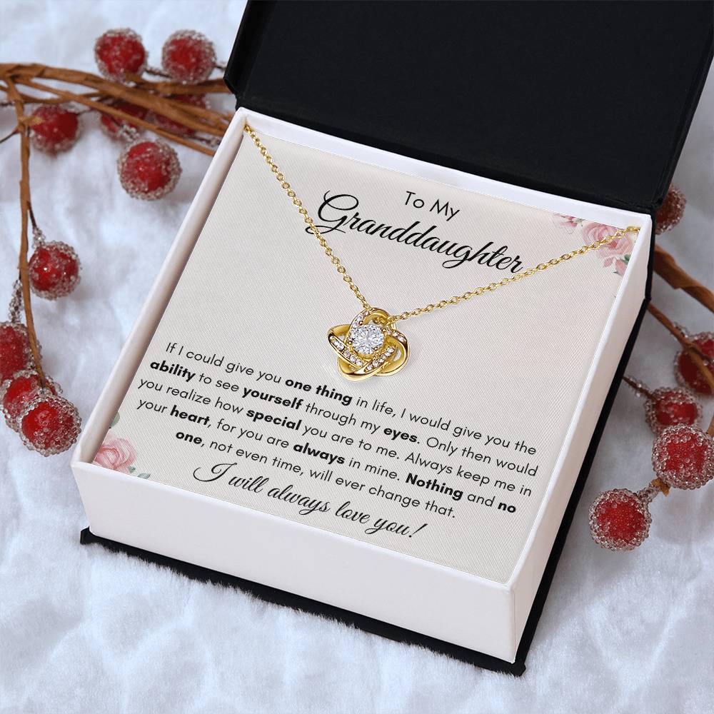 To My Granddaughter | Love Knot Necklace Gift |The Perfect Present to say "Keep Me In Your Heart"