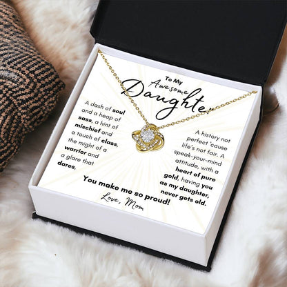 To My Awesome Daughter From Mom | Love Knot Necklace Gift | The Perfect Present to Say "You Make Me So Proud!"