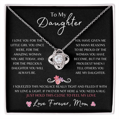 To My Daughter from Mom | Love Knot Necklace Gift | The Perfect Present to Say "You Are Precious To Me"