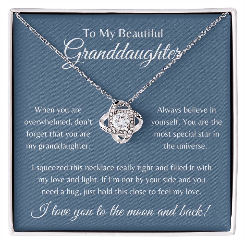 To My Beautiful Granddaughter | Love Knot Necklace Gift | The Perfect Present to Say "Always Believe in Yourself"