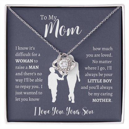To My Mom From Son | Love Knot Necklace Gift | The Perfect Present to Say "Thank You Mom I Love You"