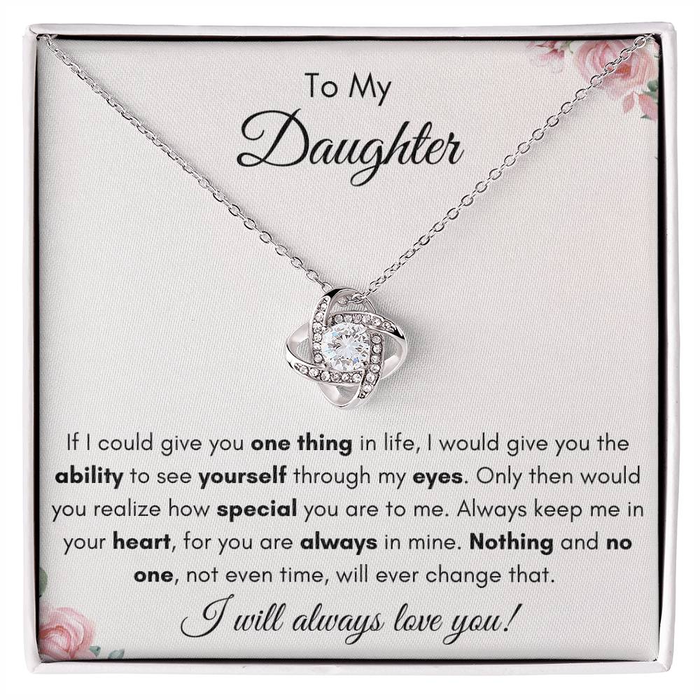 To My Daughter | Love Knot Necklace Gift | The Perfect Present to Say "You Are Always in My Heart"