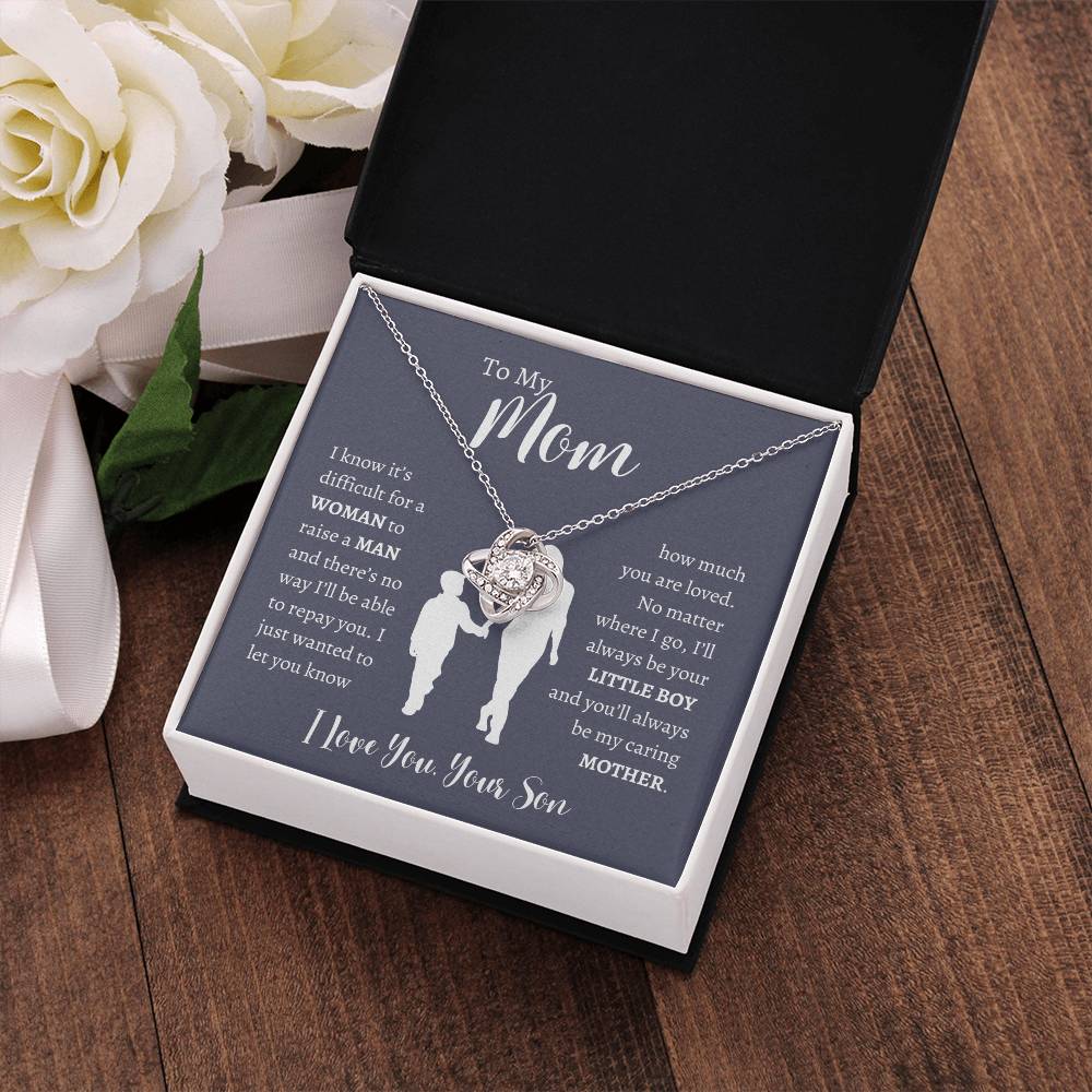 To My Mom From Son | Love Knot Necklace Gift | The Perfect Present to Say "Thank You Mom I Love You"