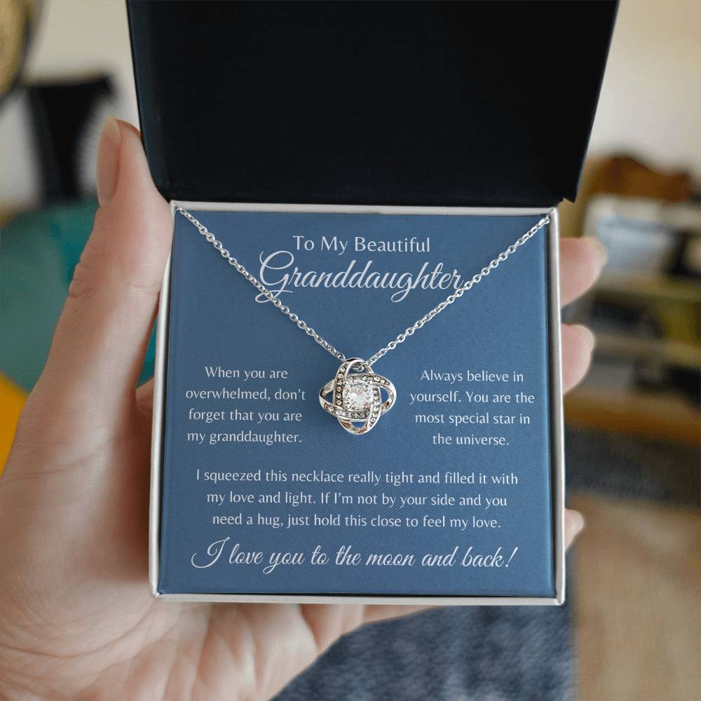 To My Beautiful Granddaughter | Love Knot Necklace Gift | The Perfect Present to Say "Always Believe in Yourself"