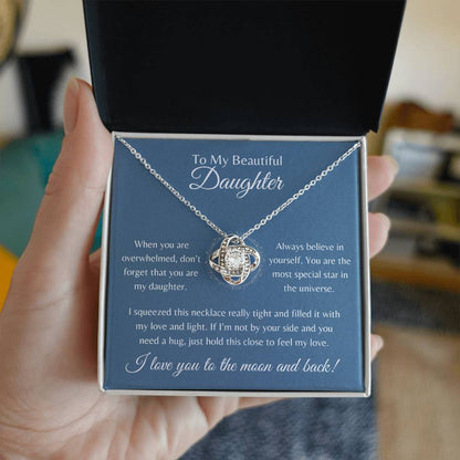 To My Beautiful Daughter | Love Knot Necklace Gift | The Perfect Present to Say "Always Believe in Yourself"