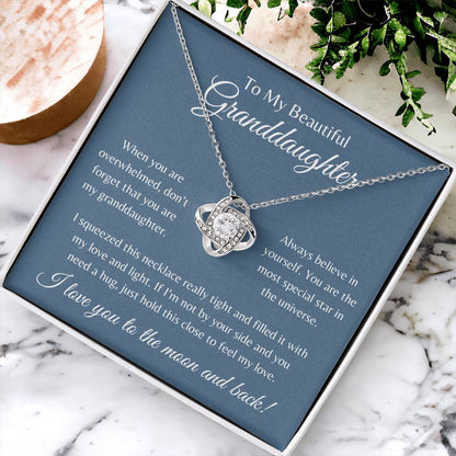 To My Beautiful Granddaughter | Love Knot Necklace Gift | The Perfect Present to Say "Always Believe in Yourself"