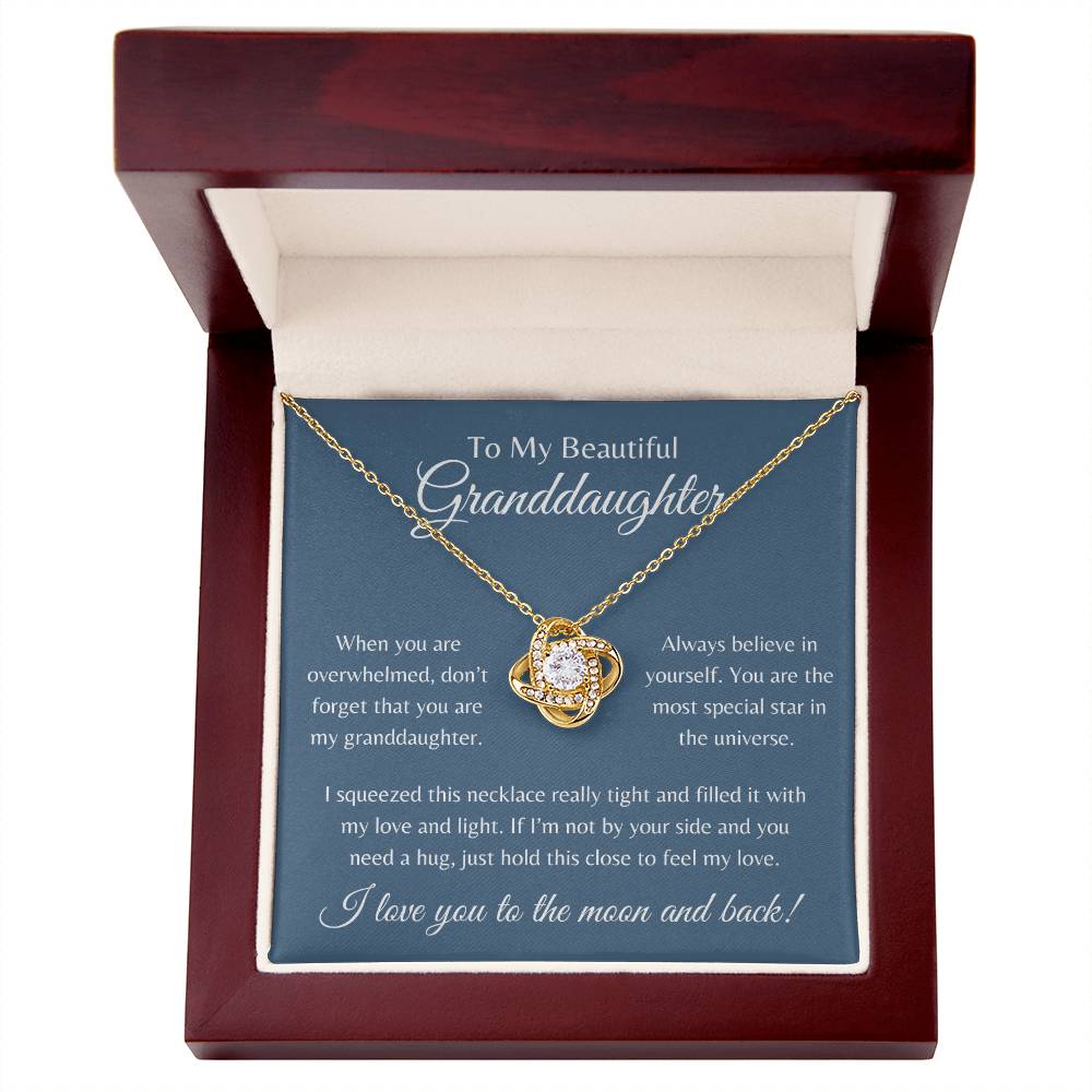To My Beautiful Granddaughter | Love Knot Necklace Gift | The Perfect Present to Say "Always Believe in Yourself"