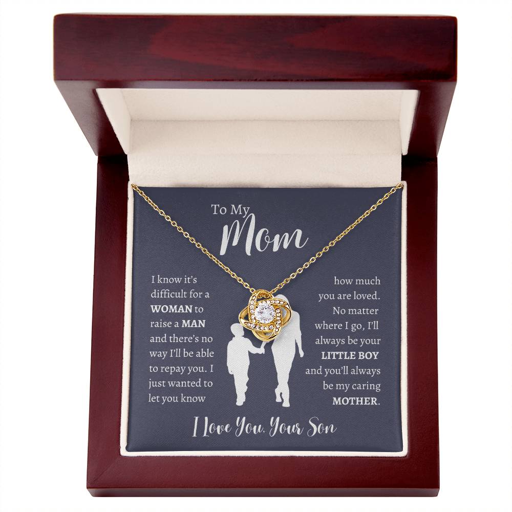 To My Mom From Son | Love Knot Necklace Gift | The Perfect Present to Say "Thank You Mom I Love You"