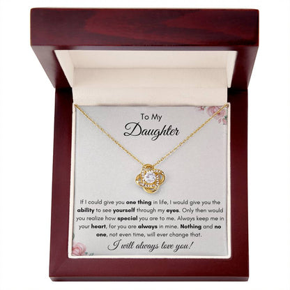 To My Daughter | Love Knot Necklace Gift | The Perfect Present to Say "You Are Always in My Heart"