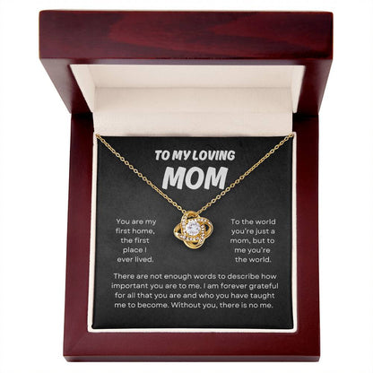 To My Loving Mom | Love Knot Necklace Gift | The Perfect Present to Say "You Mean the World to Me"