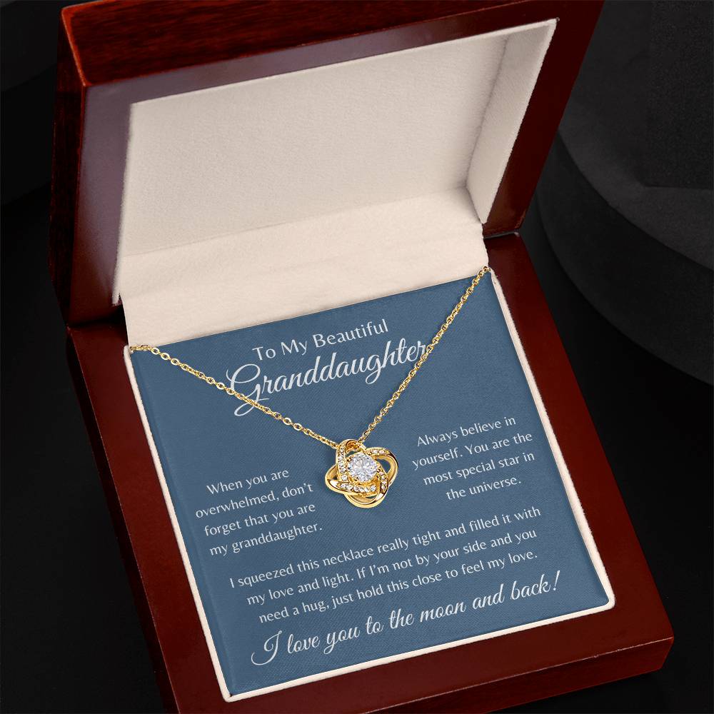 To My Beautiful Granddaughter | Love Knot Necklace Gift | The Perfect Present to Say "Always Believe in Yourself"