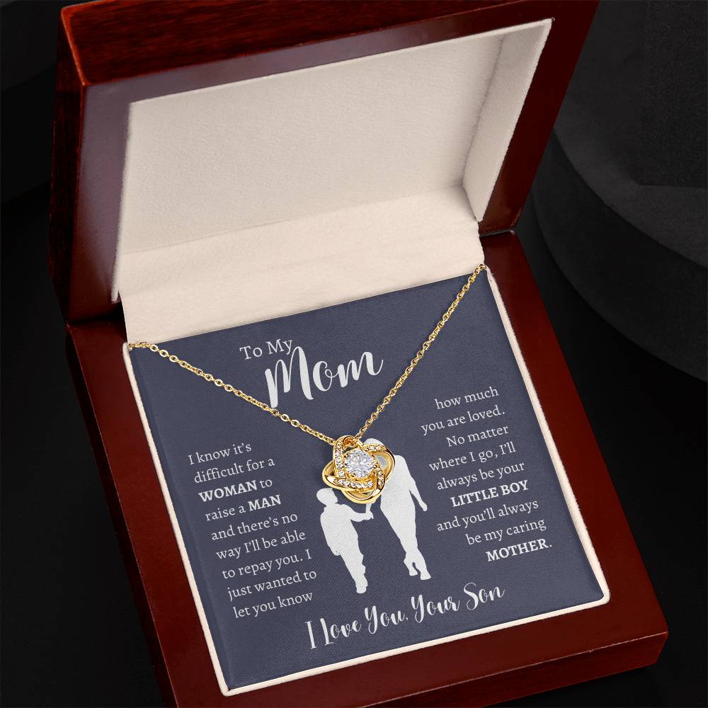 To My Mom From Son | Love Knot Necklace Gift | The Perfect Present to Say "Thank You Mom I Love You"