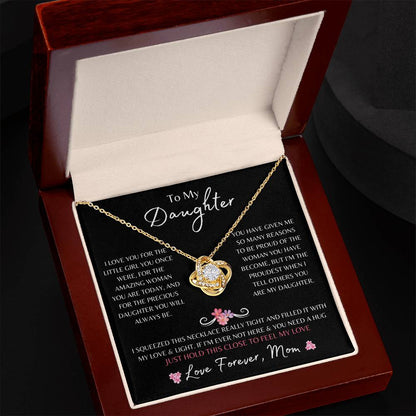 To My Daughter from Mom | Love Knot Necklace Gift | The Perfect Present to Say "You Are Precious To Me"