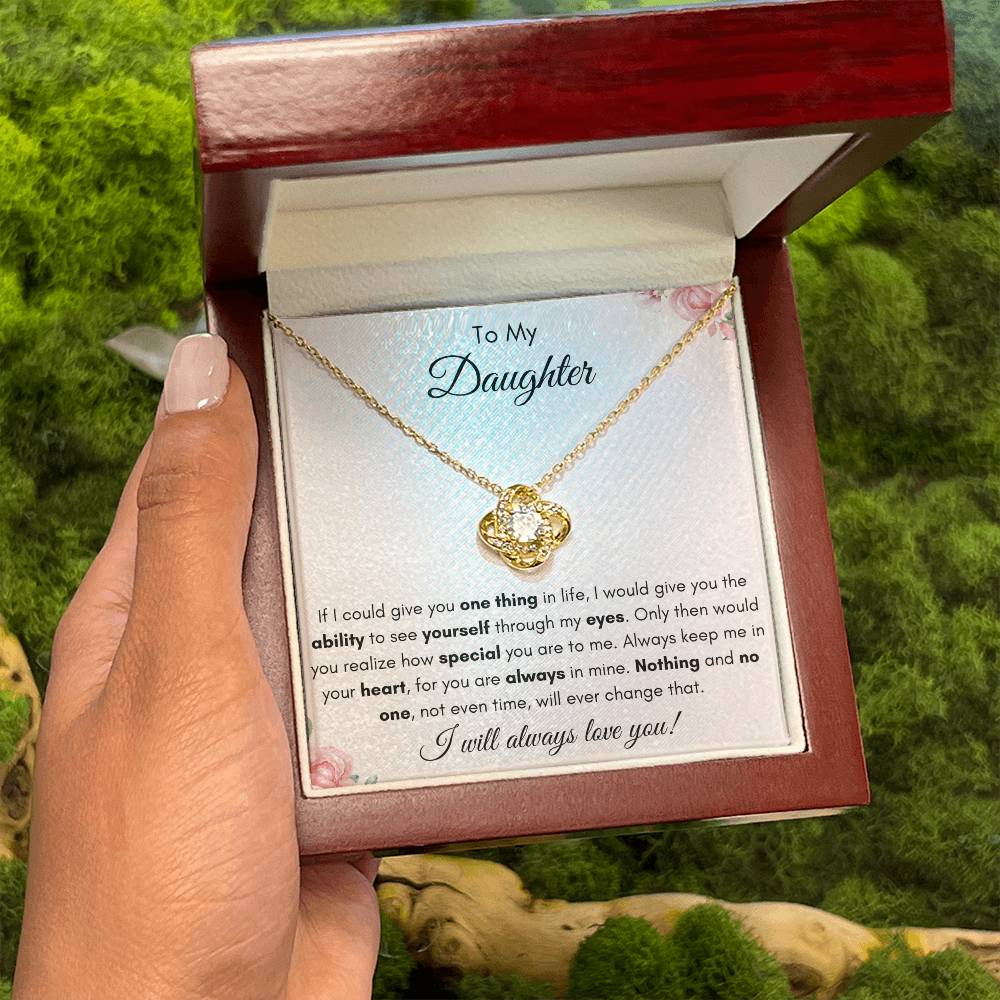 To My Daughter | Love Knot Necklace Gift | The Perfect Present to Say "You Are Always in My Heart"