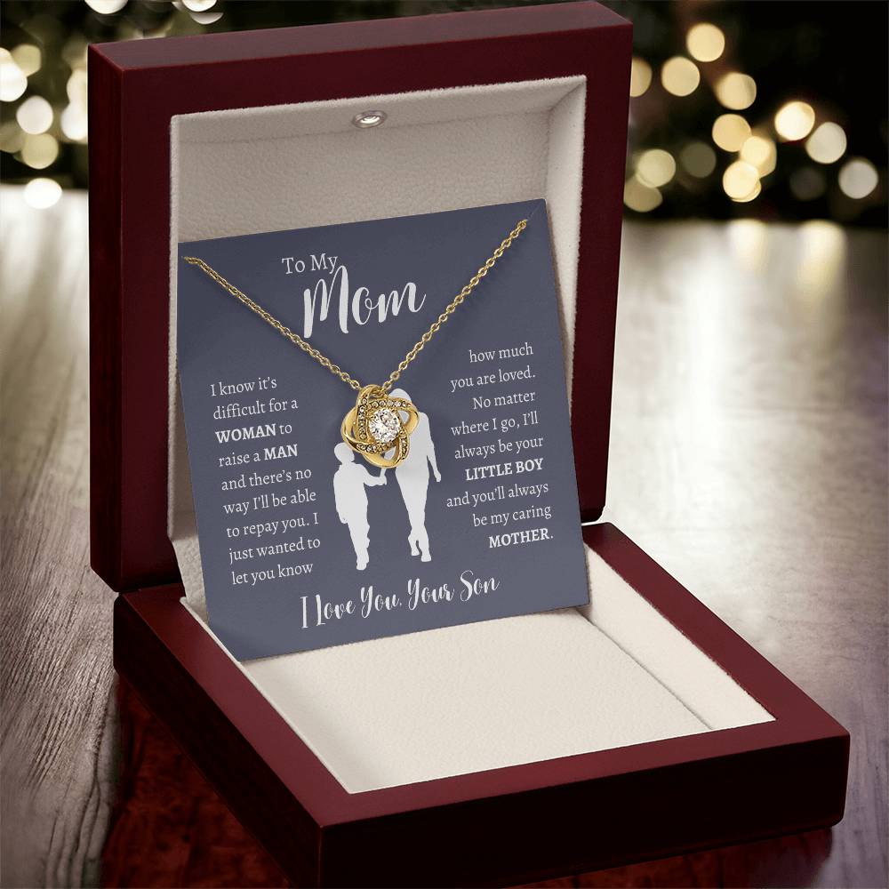 To My Mom From Son | Love Knot Necklace Gift | The Perfect Present to Say "Thank You Mom I Love You"