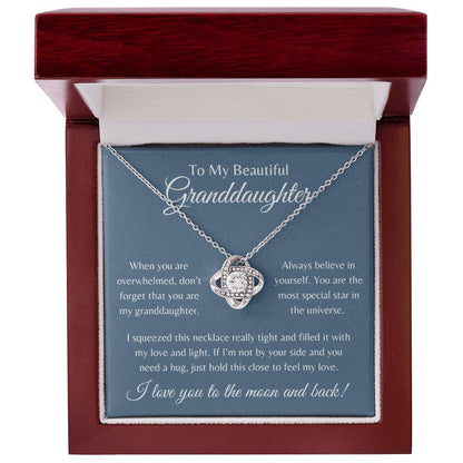 To My Beautiful Granddaughter | Love Knot Necklace Gift | The Perfect Present to Say "Always Believe in Yourself"