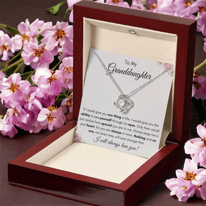 To My Granddaughter | Love Knot Necklace Gift |The Perfect Present to say "Keep Me In Your Heart"