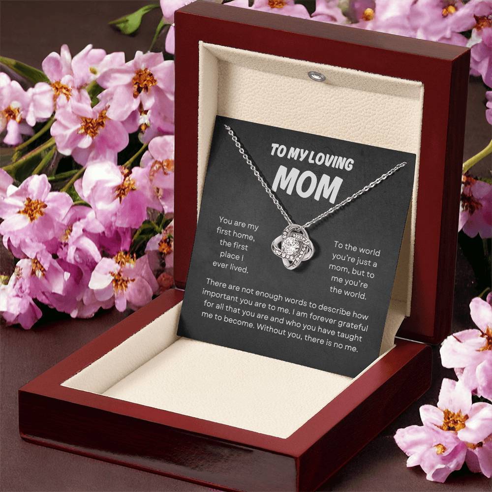 To My Loving Mom | Love Knot Necklace Gift | The Perfect Present to Say "You Mean the World to Me"