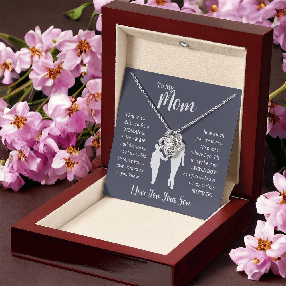 To My Mom From Son | Love Knot Necklace Gift | The Perfect Present to Say "Thank You Mom I Love You"