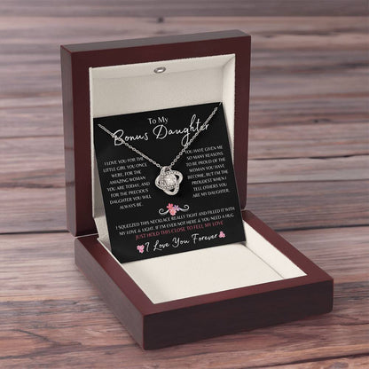 To My Bonus Daughter | Love Knot Necklace Gift | The Perfect Present to Say "I'm Proud to Call You My Daughter"
