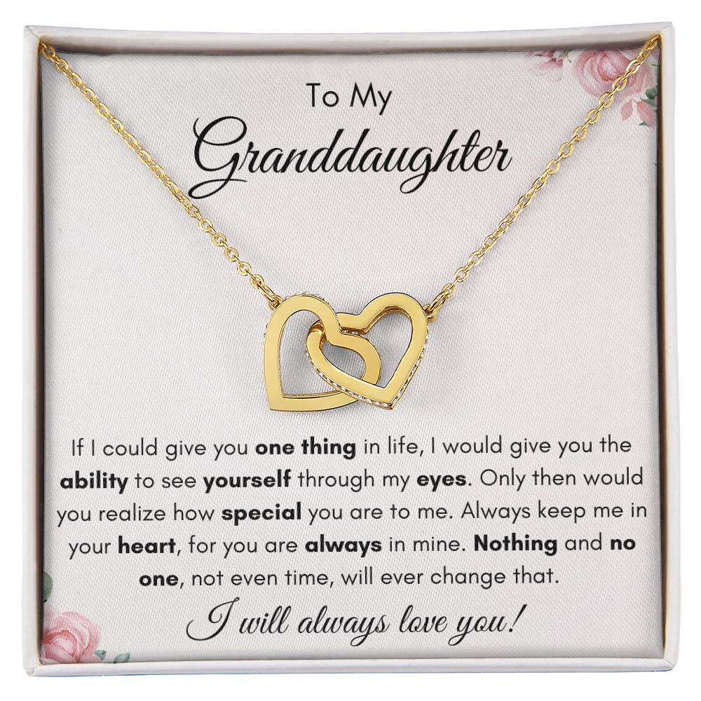To My Granddaughter | Interlocking Hearts Necklace Gift | The Perfect Present to Say "You Are Always in My Heart"