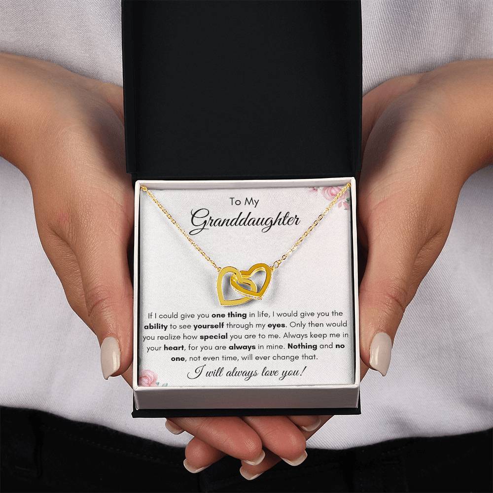 To My Granddaughter | Interlocking Hearts Necklace Gift | The Perfect Present to Say "You Are Always in My Heart"