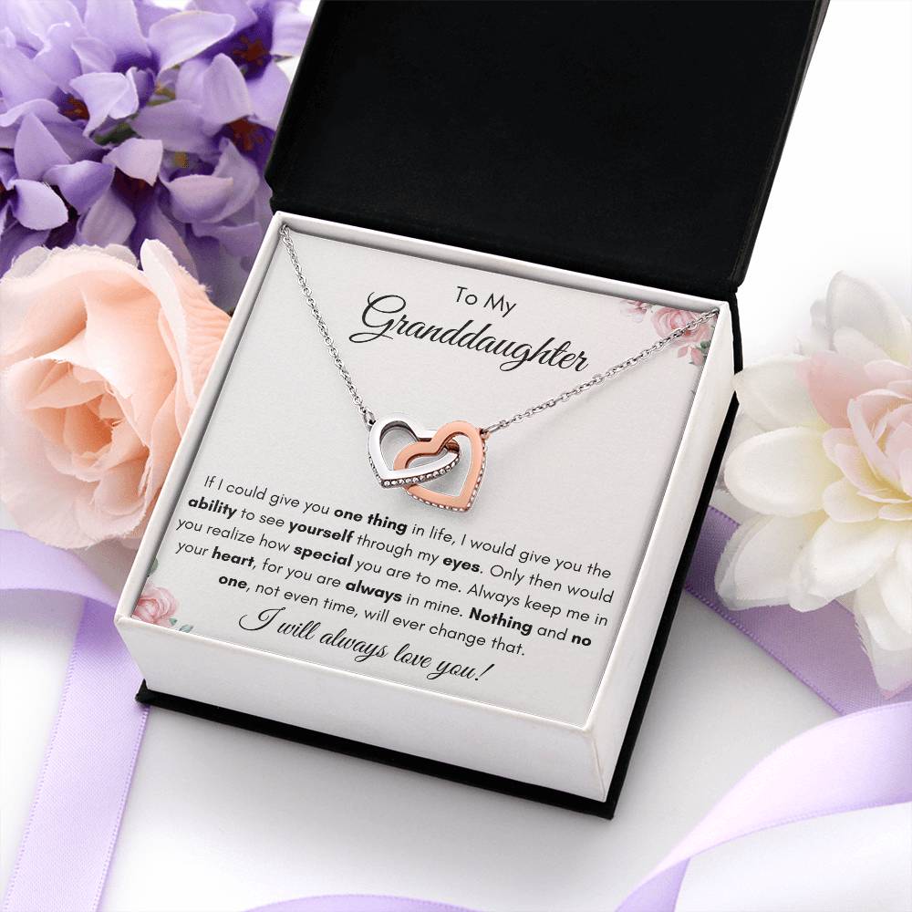 To My Granddaughter | Interlocking Hearts Necklace Gift | The Perfect Present to Say "You Are Always in My Heart"