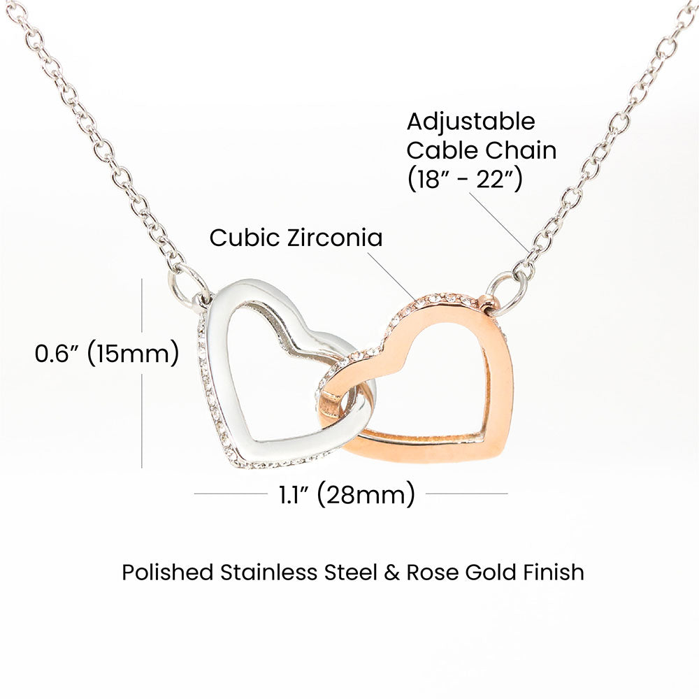 To My Daughter | Interlocking Hearts Necklace Gift | The Perfect Present With Special Message: "Dance in the Rain"