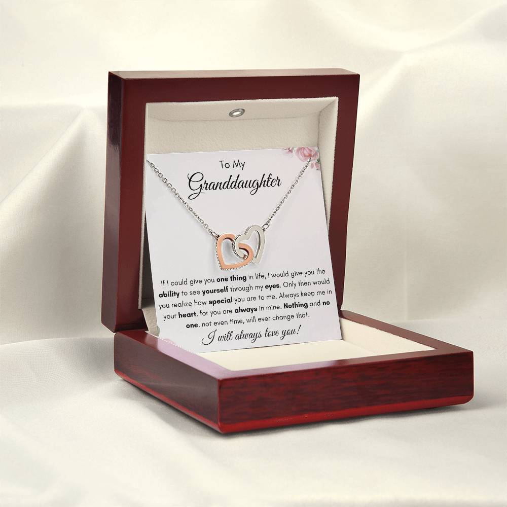 To My Granddaughter | Interlocking Hearts Necklace Gift | The Perfect Present to Say "You Are Always in My Heart"