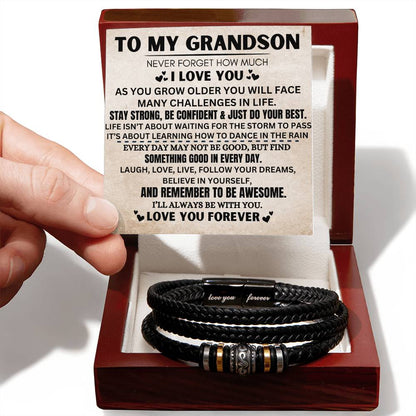 To My Grandson | Love You Forever Bracelet Gift | The Perfect Present To Say "Believe In Yourself"