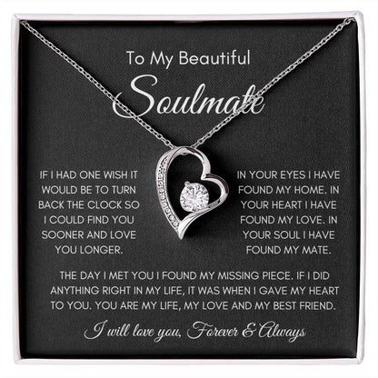 To My Soulmate | Forever Love Necklace Gift | The Perfect Present to Say "You Are My Missing Piece"