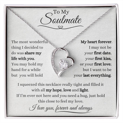 To My Soulmate | Forever Love Necklace Gift | The Perfect Present to Say "You Hold My Heart Forever"