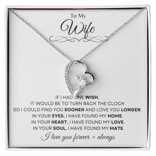 To My Wife | Love Knot Necklace Gift | Yellow or White Gold Finish | The Perfect Present to Say "In You I Have Found My Home, My Love, My Mate"