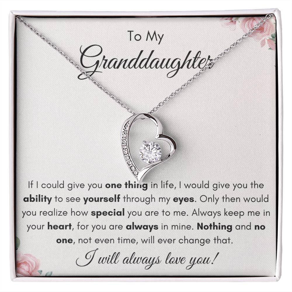 To My Granddaughter | Forever Love Necklace Gift | The Perfect Present to say "Keep Me In Your Heart"