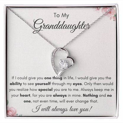 To My Granddaughter | Forever Love Necklace Gift | The Perfect Present to say "Keep Me In Your Heart"