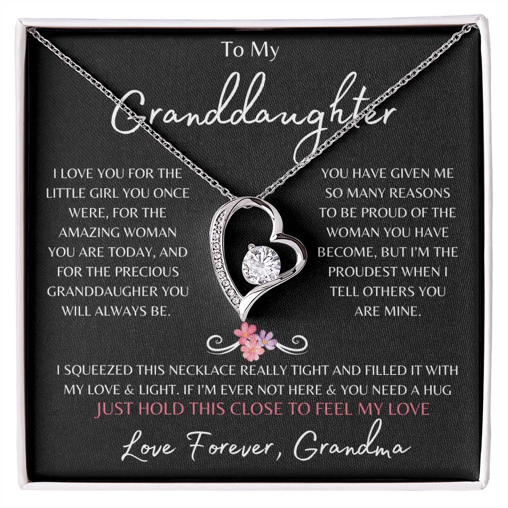 To My Granddaughter From Grandma | Forever Love Necklace Gift | The Perfect Present to Say "You Are Precious to Me"