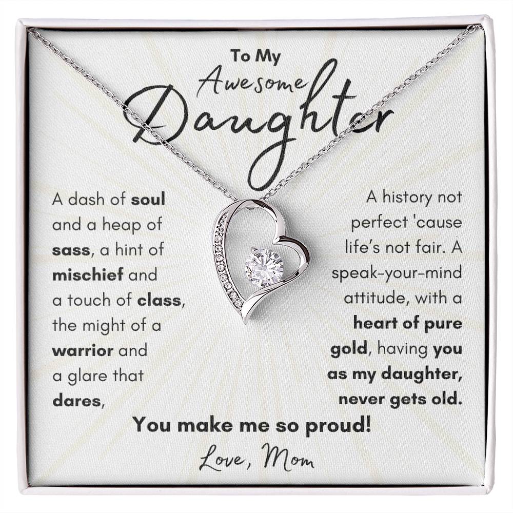 To My Awesome Daughter From Mom | Forever Love Necklace Gift |The Perfect Present to Say "You Make Me So Proud!"