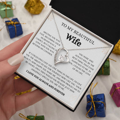 To My Beautiful Wife | Forever Love Necklace Gift | The Perfect Present to Say "You Are the Best Thing to Happen to Me"