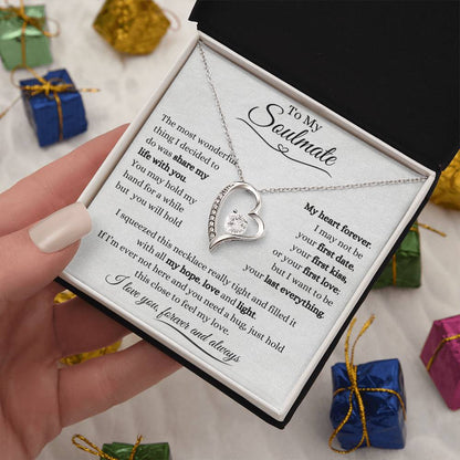 To My Soulmate | Forever Love Necklace Gift | The Perfect Present to Say "You Hold My Heart Forever"