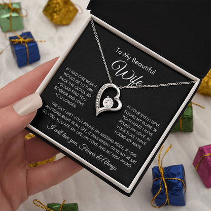 To My Beautiful Wife | Forever Love Necklace Gift | The Perfect Present to Say "You Are My Missing Piece"